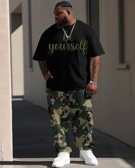 Men's Large Casual Make Your Own Theme Printed T-Shirt Trousers Suit