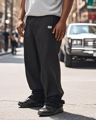 Plus Size All-match Gray T-shirt With Black Trousers Simple Suit