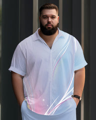 Plus Size Men's Aurora Abstract Print Walking Set