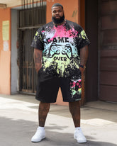 Street Casual Cartoon Gamepad Print Large Men's Set