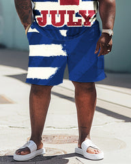 Independence Day Flag Print Large Men's Suit