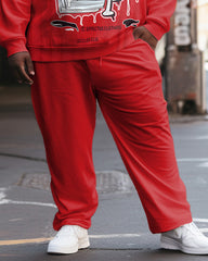 Men's Big & Tall Casual Hip Hop Paid In Full Hoodie Two-Piece Set