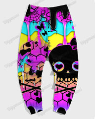 Women's Plus Size Color Bow Skull Hoodie Set (Pack of 2)