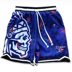 Men's Big & Tall Skull Hoop Shorts with Dream On Print Sportswear