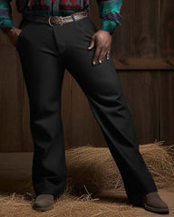 Men's Big and Tall Wild West Cowboy Long Sleeve Shirt and Pants Set