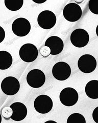 Big Guy's Casual Polka Dot Lapel Long Sleeve Shirt