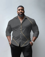 Simple Lines Men's Big & Tall Long-Sleeve Lapel Shirt