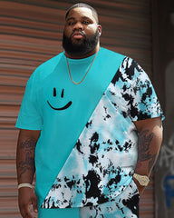 Street Casual Smiley Splash Ink Print Large Men's Set