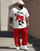 Street Casual Love Letter Print Men's Large Suit