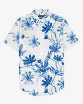 Summer Flower Language -100% Cotton Linen Men's Short Sleeve Button Shirt