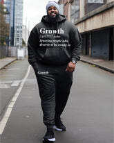 Men's Big and Tall Sweatsuit Letter Print Hoodie and Pants Set