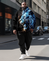 Big Men's Casual Lion Two Piece Sweatshirt