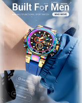 Sports Colorful Luminous Chronograph Waterproof Multifunctional Watch