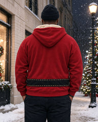 Large Size Men's Autumn And Winter Warm Fleece-lined Cold-proof Christmas Jacket Hooded Jacket