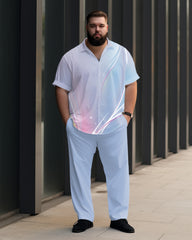 Plus Size Men's Aurora Abstract Print Walking Set