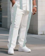 Big Boy Line Contrast Short Sleeve Shirt Trousers Suit