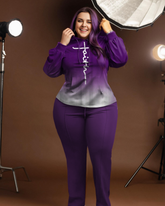 Women's Big & Tall Faith Purple Gradient Hoodie and Pants Set