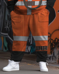 Big & Tall Men's Cosplay Robot Abstract Sweater Two-Piece Set