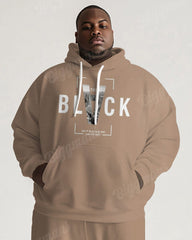 Men's Daily Casual Khachi Alphabet Print Plus Size Hoodie Suit