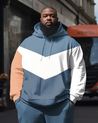 Men's Athletic Jogger Color Block Graffiti Long Sleeve Hoodie Set