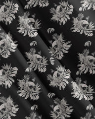 Skull Leaf Cotton Long Sleeve Shirt Men's Plus Size