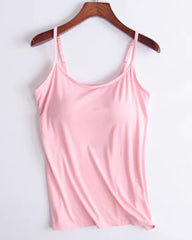 S-6XL Women's Plus Size Solid Color Long Modal Camisole With Chest Pad