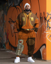 Fun Cartoon Robot Men's Plus Size Cosplay Hoodie Two-Piece Set