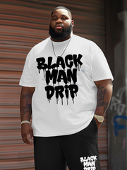 Men's Big & Tall Black Man Drip T-Shirt Shorts Set