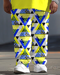 Men's Plus Size Casual Geometric Alphabet Print T-Shirt Trousers Suit