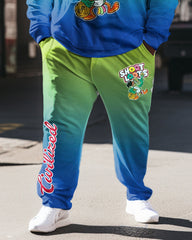 Men's Plus Size Shoot Loops Gradient Two Piece Sweatshirt