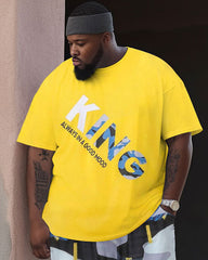 Men's Large Splash-Ink King Street Hip-Hop Casual Two-Piece Set