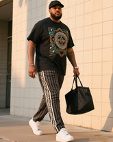 Big Boy Street Fashion Retro Printed Short Sleeve Trousers Suit