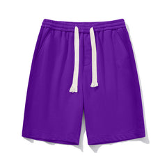 Men's Big and Tall Solid Color Workout Shorts with Drawstring