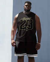 Men's Plus Size Chicago Basketball No.23 Vest Sport Two-piece Set