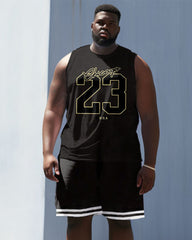 Men's Plus Size Chicago Basketball No.23 Vest Sport Two-piece Set
