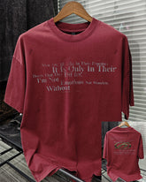 M-XL Street Fashion Wine Red Dressed Rough Letter Printed Round Neck Short Sleeve T-Shirt