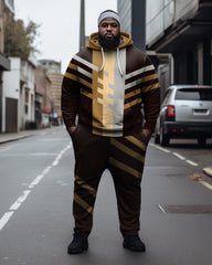 Big Guy’s Geometric Color Block Hoodie & Sweatpants 2-Piece Set
