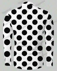 Big Guy's Casual Polka Dot Lapel Long Sleeve Shirt