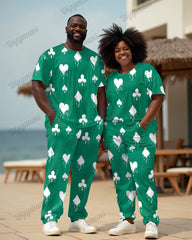 Couple's Endless Love T-shirt Trousers Suit Large Size
