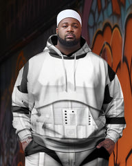 Fun Robot Men's Plus Size Cosplay Hoodie Two-Piece Set