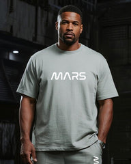 Big & Tall Men's Grey Mars Alphabet Print T-Shirt Trousers Suit