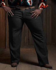 Men's Plus Size Western Style Long Sleeve Shirt and Pants 2-Piece Set