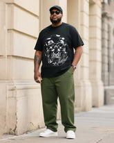 Big Boy Must-Have Fashion Street Trend Big Skull Crewneck Short Sleeve T-Shirt Trousers Suit