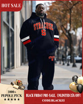 Men's Plus Size Syracuse University Striped Colorblock Printed Hoodie Suit