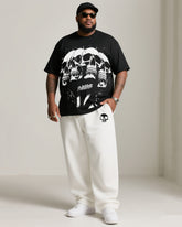 Big Boy Fashion Street Daily Casual Trend Skull Crewneck T-shirt Trousers Suit
