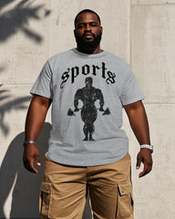 100% Cotton-fitness Man Men's Plus Size Short Sleeve T-shirt