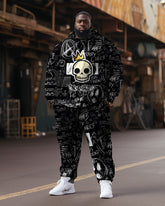 Men's Big & Tall Graffiti Skull Crown Hoodie Set of Two
