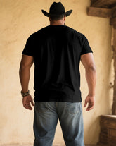 Men's Plus Size Black Retro Musical Instrument Print V-neck Short Sleeve T-shirt