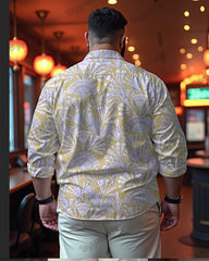 Free Abstract Cotton Long Sleeve Shirt Men's Plus Size