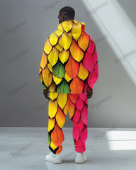 Men's Stylish Print Plus Size Hoodie Suit